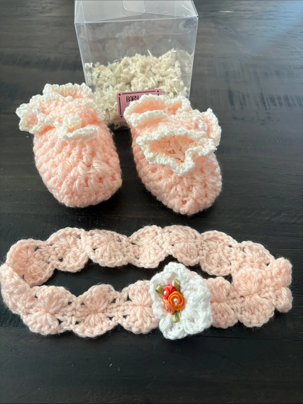 Handmade Baby Girl Pink Crochet Booties